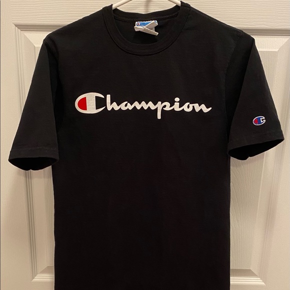 Champion Mens Black T-shirt - Size S Great Condition - Picture 1 of 5